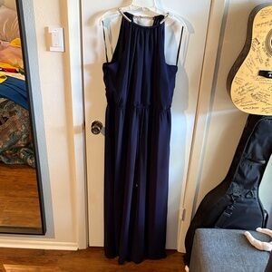 Vince Comuto Navy Blue Sleeveless Jumpsuit